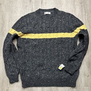 Brunello Cucinelli Charcoal and Mustard Crewneck Sweater